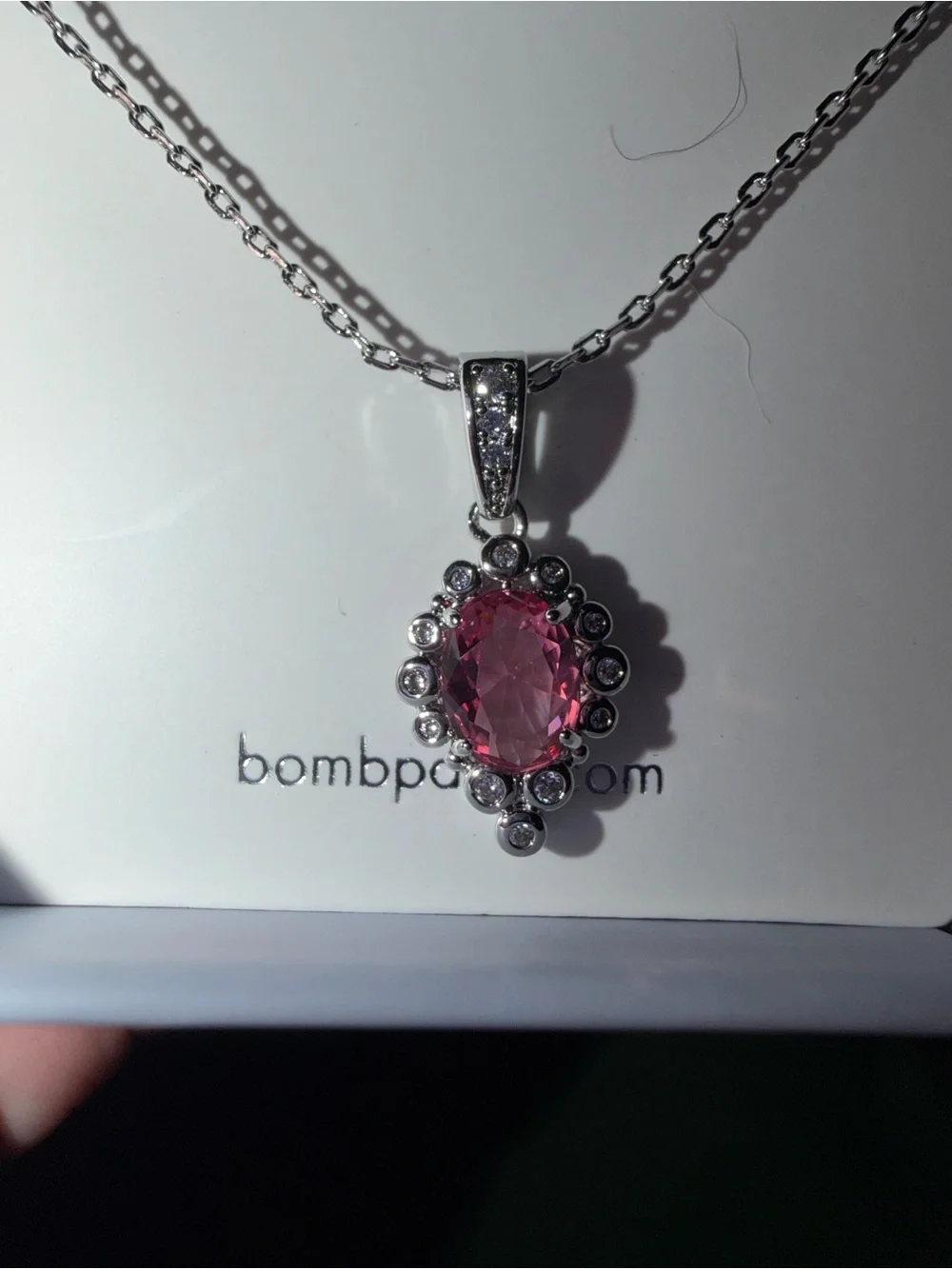 Bomb Party RETRO Necklace-Seek The Best Pink Tourmaline on Rhodium RBP3400